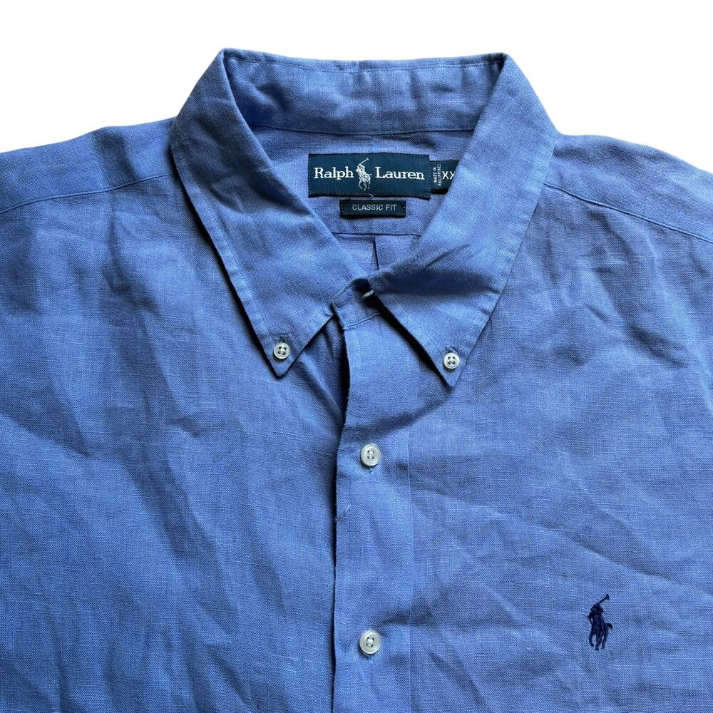 Polo by Ralph Lauren 100% Linen Casual Button Down Short Sleeve Shirt Resort XXL - Picture 2 of 7